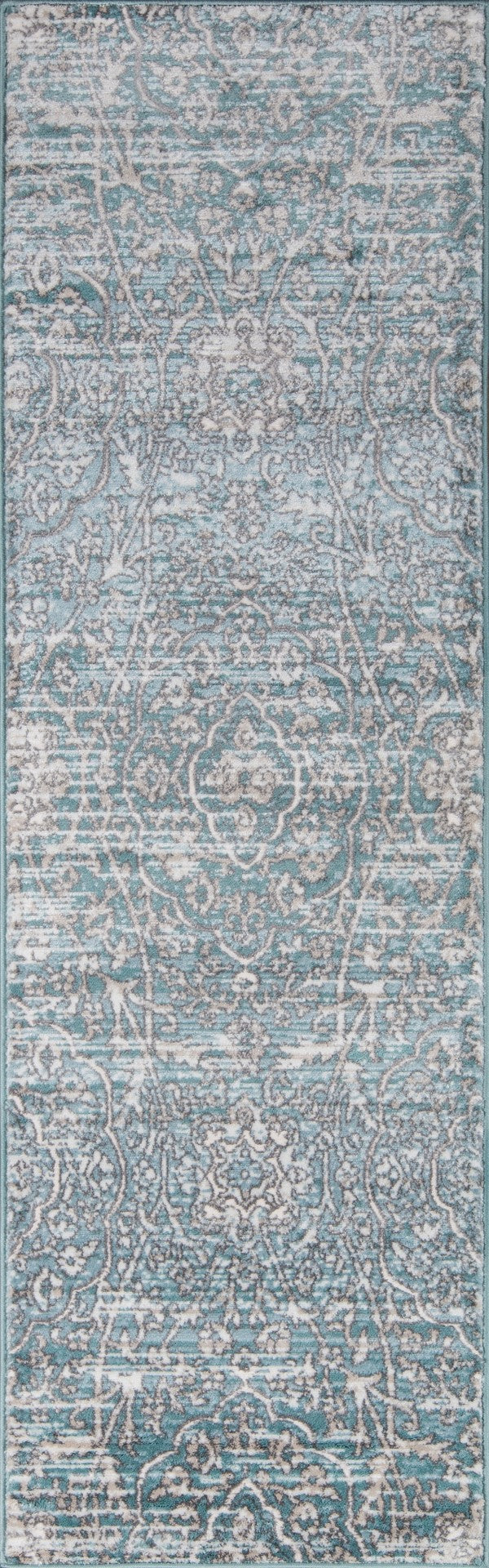 Momeni Brooklyn Heights BH-07 Machine Made Transitional Damask Indoor Area Rug Blue 9'3" x 12'6" BROOKBH-07BLU93C6