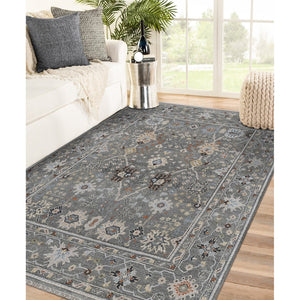 AMER Rugs Bristol BRS-15 Hand-Knotted Bordered Classic Area Rug Gray 10' x 14'