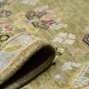 AMER Rugs Bristol BRS-18 Hand-Knotted Bordered Classic Area Rug Gold 10' x 14'