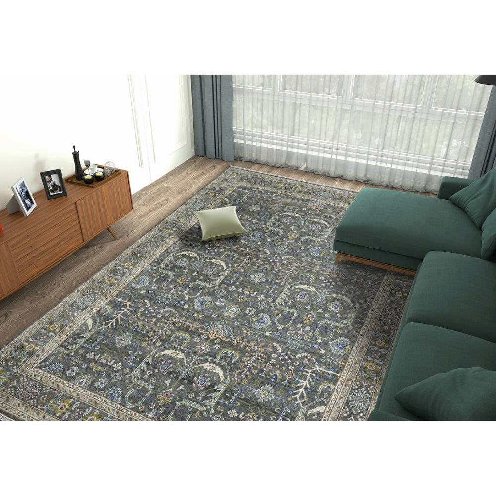 AMER Rugs Bristol BRS-19 Hand-Knotted Bordered Classic Area Rug Gray 10' x 14'