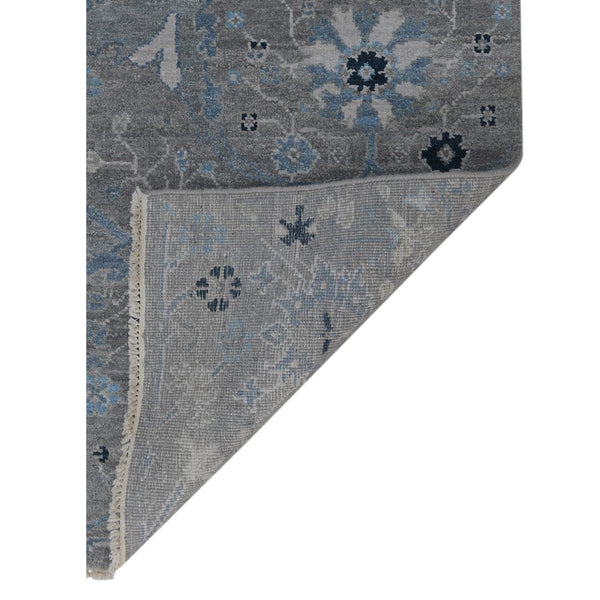AMER Rugs Bristol BRS-2 Hand-Knotted Floral Classic Area Rug Silver/Blue 10' x 14'