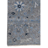 AMER Rugs Bristol BRS-2 Hand-Knotted Floral Classic Area Rug Silver/Blue 10' x 14'
