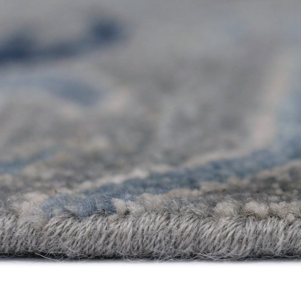 AMER Rugs Bristol BRS-2 Hand-Knotted Floral Classic Area Rug Silver/Blue 10' x 14'