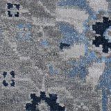 AMER Rugs Bristol BRS-2 Hand-Knotted Floral Classic Area Rug Silver/Blue 10' x 14'