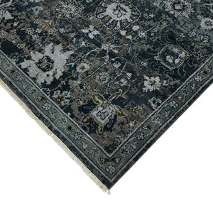 AMER Rugs Bristol BRS-31 Hand-Knotted Floral Classic Area Rug Charcoal Gray/Rust 10' x 14'