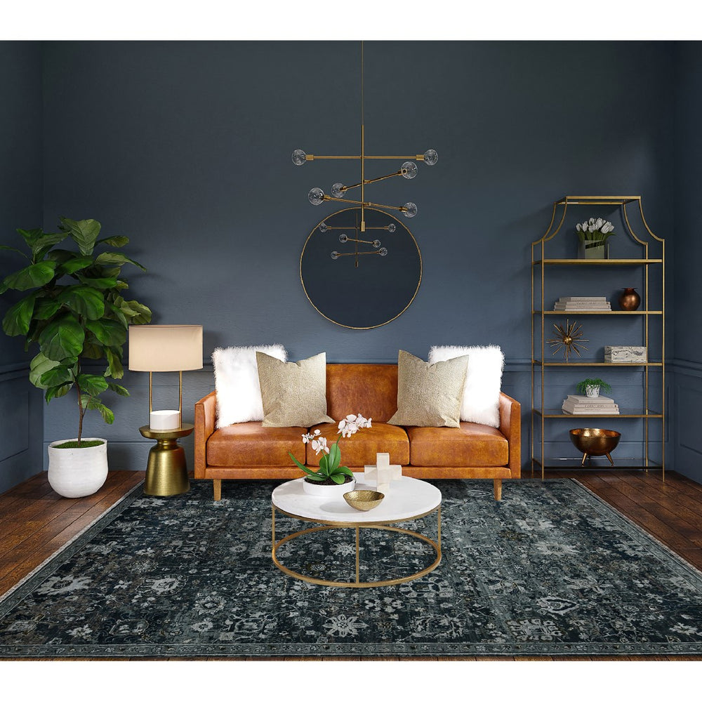 AMER Rugs Bristol BRS-31 Hand-Knotted Floral Classic Area Rug Charcoal Gray/Rust 10' x 14'