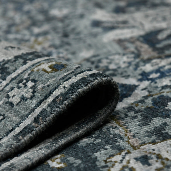 AMER Rugs Bristol BRS-31 Hand-Knotted Floral Classic Area Rug Charcoal Gray/Rust 10' x 14'