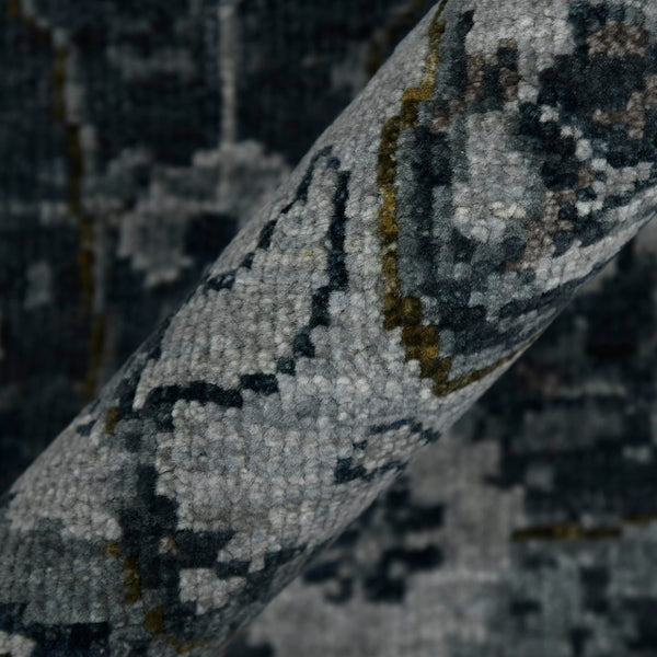 AMER Rugs Bristol BRS-31 Hand-Knotted Floral Classic Area Rug Charcoal Gray/Rust 10' x 14'