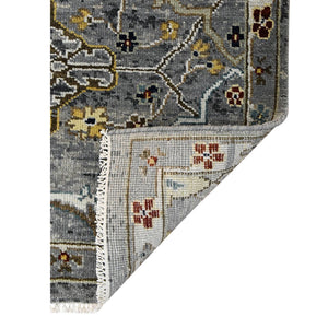 AMER Rugs Bristol BRS-43 Hand-Knotted Floral Classic Area Rug Deep Silver/Gold 10' x 14'