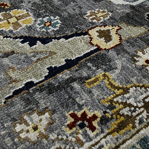 AMER Rugs Bristol BRS-43 Hand-Knotted Floral Classic Area Rug Deep Silver/Gold 10' x 14'