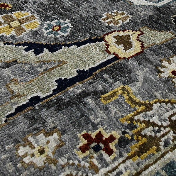 AMER Rugs Bristol BRS-43 Hand-Knotted Floral Classic Area Rug Deep Silver/Gold 10' x 14'