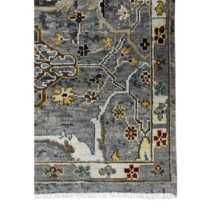 AMER Rugs Bristol BRS-43 Hand-Knotted Floral Classic Area Rug Deep Silver/Gold 10' x 14'