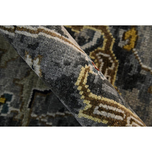 AMER Rugs Bristol BRS-43 Hand-Knotted Floral Classic Area Rug Deep Silver/Gold 10' x 14'