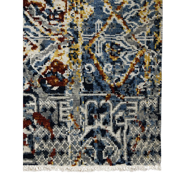 AMER Rugs Bristol BRS-46 Hand-Knotted Bordered Classic Area Rug Blue 10' x 14'