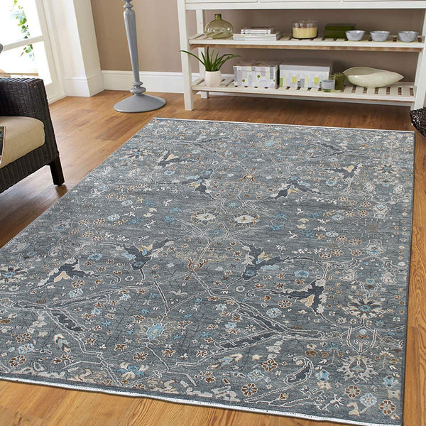 AMER Rugs Bristol BRS-5 Hand-Knotted Floral Classic Area Rug Gray 10' x 14'