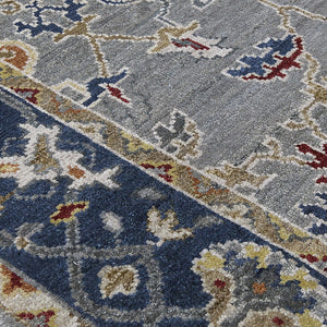 AMER Rugs Bristol BRS-8 Hand-Knotted Bordered Classic Area Rug Navy 10' x 14'