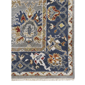 AMER Rugs Bristol BRS-8 Hand-Knotted Bordered Classic Area Rug Navy 10' x 14'