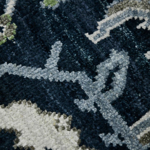 AMER Rugs Bristol BRS-9 Hand-Knotted Bordered Classic Area Rug Blue Sapphire/Ivory 10' x 14'