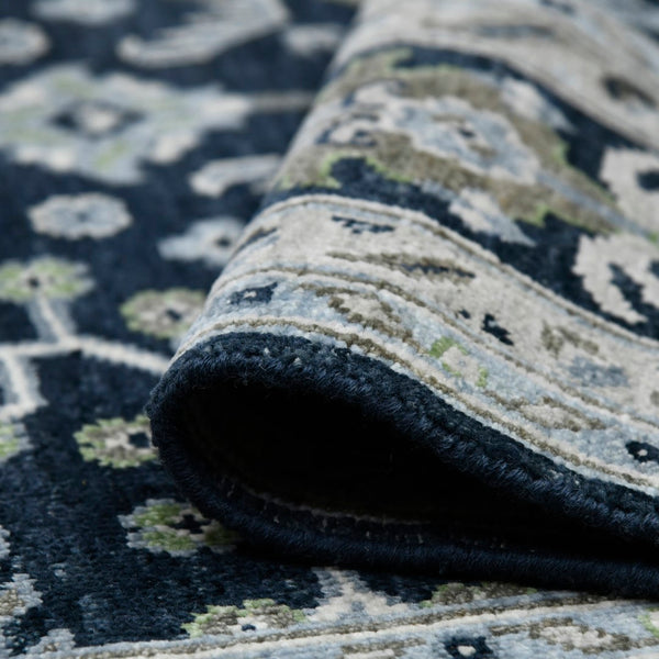 AMER Rugs Bristol BRS-9 Hand-Knotted Bordered Classic Area Rug Blue Sapphire/Ivory 10' x 14'