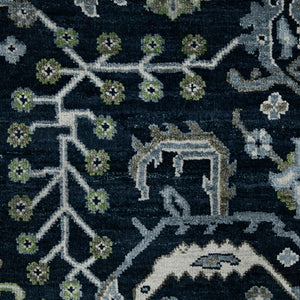 AMER Rugs Bristol BRS-9 Hand-Knotted Bordered Classic Area Rug Blue Sapphire/Ivory 10' x 14'