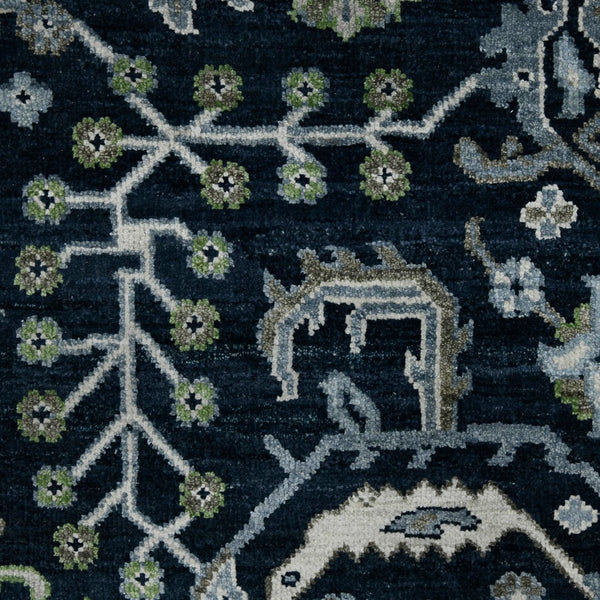 AMER Rugs Bristol BRS-9 Hand-Knotted Bordered Classic Area Rug Blue Sapphire/Ivory 10' x 14'