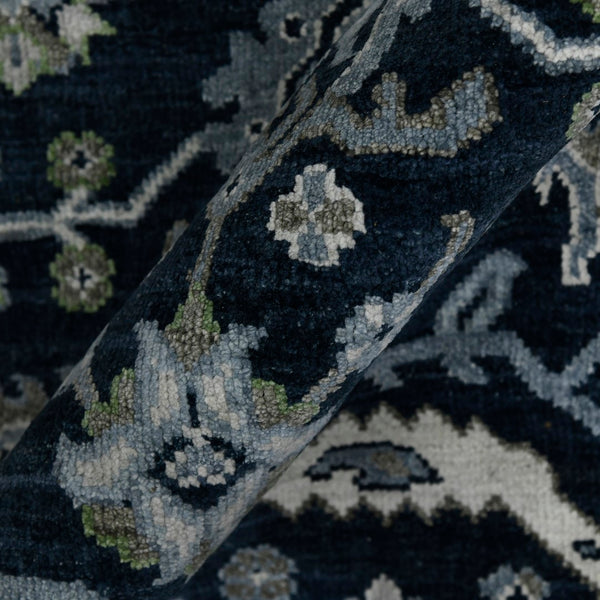 AMER Rugs Bristol BRS-9 Hand-Knotted Bordered Classic Area Rug Blue Sapphire/Ivory 10' x 14'