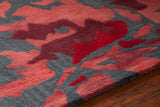 Chandra Rugs Brynn 100% Wool Hand-Tufted Contemporay Rug Red/Charcoal 9' x 13'