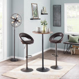 Pebble Mid-Century Modern Table Adjusts From Dining To Bar in Walnut and Black by LumiSource