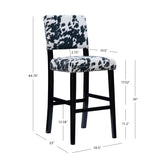 Corey Black Cow Print Bar Stool