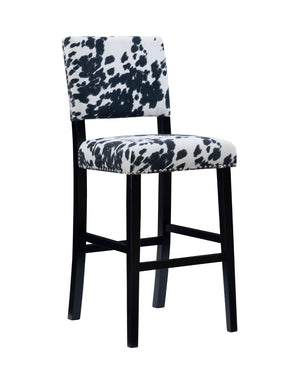 Corey Black Cow Print Bar Stool