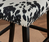 Corey Black Cow Print Bar Stool