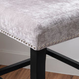 Corey Dark Gray Washed Velvet Bar Stool