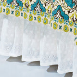 HiEnd Accents Eyelet Bed Skirt BS1005-KG-OC White Skirt: 100% cotton; Decking: 100% polyester 78x80+18