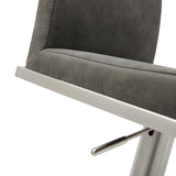 Clay Barstool Grey Adjustable Height And Square Stainless Steel Base.