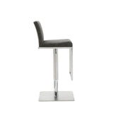 Clay Barstool Grey Adjustable Height And Square Stainless Steel Base.