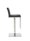 Clay Barstool Grey Adjustable Height And Square Stainless Steel Base.