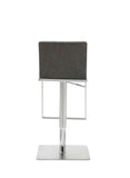 Clay Barstool Grey Adjustable Height And Square Stainless Steel Base.