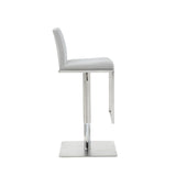 Clay Barstool White Adjustable Height And Square Stainless Steel Base.