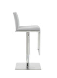 Clay Barstool White Adjustable Height And Square Stainless Steel Base.