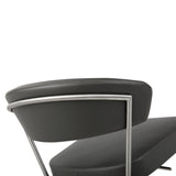 Maureen Barstool Dark Grey Adjustable Height And Square Stainless Steel Base.