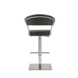 Maureen Barstool Dark Grey Adjustable Height And Square Stainless Steel Base.