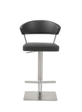 Maureen Barstool Dark Grey Adjustable Height And Square Stainless Steel Base.