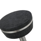 Remy Barstool Black Fixed Seat Height 30'', Backless And Round Stainless Steel Base.