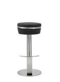 Remy Barstool Black Fixed Seat Height 30'', Backless And Round Stainless Steel Base.