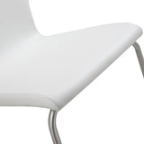 Hayden Counter Stool White Fixed Seat Height 26'' And Brushed Stainless Steel Legs.