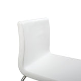 Hayden Counter Stool White Fixed Seat Height 26'' And Brushed Stainless Steel Legs.