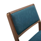 Clifton Counter Stool Teal Blue Fixed Seat Height 26'' And Brushed Stainless Steel Legs Hairline...