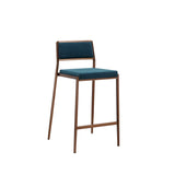 Clifton Counter Stool Teal Blue Fixed Seat Height 26'' And Brushed Stainless Steel Legs Hairline...