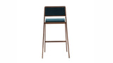 Clifton Counter Stool Teal Blue Fixed Seat Height 26'' And Brushed Stainless Steel Legs Hairline...