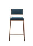 Clifton Counter Stool Teal Blue Fixed Seat Height 26'' And Brushed Stainless Steel Legs Hairline...